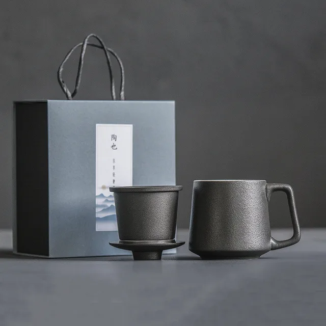 Father's Day Gift Ceramic Mark Cup With Filter Mesh With Lid Tea Separation Tea Cup - Shop at LoveMi