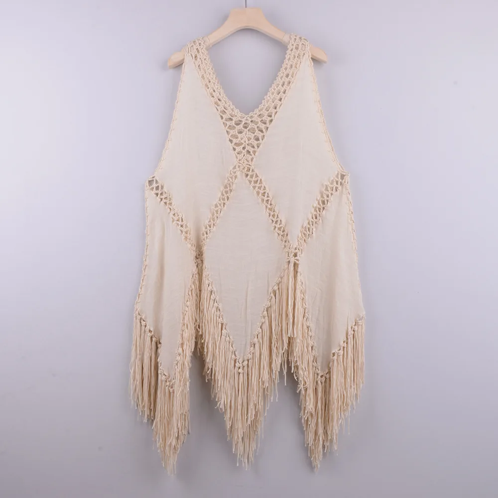 Bikini Cover Up Dress Sexy Bathing Suits Woman Swimsuit Coverups For Swimwear Summer Beach Wear Crochet Beachwear Apricot - Shop at LoveMi