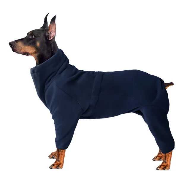 Medium And Large Dog Clothes Big Dog Autumn And Winter Thick Four Corner Cotton Clothing Dark Blue - Shop at LoveMi