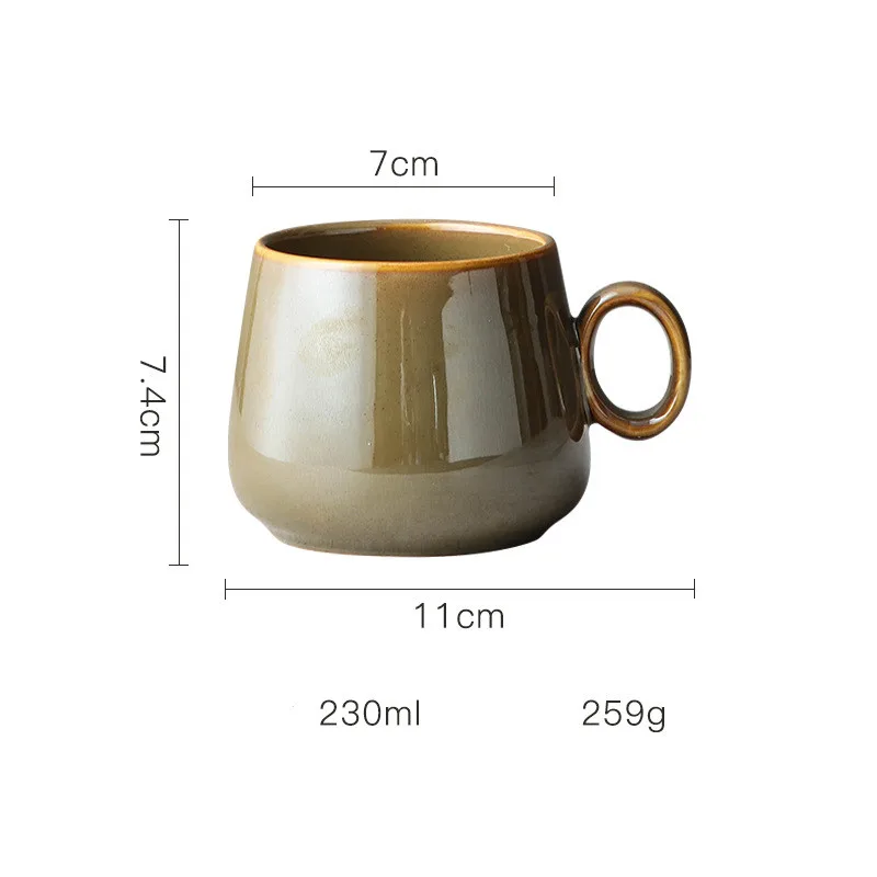 Ceramic Coffee Cup Retro Kiln Ceramic Cup Japanese Cup Single Cup Gift Customized Retro Tripe Water Cup - Coffee Brown