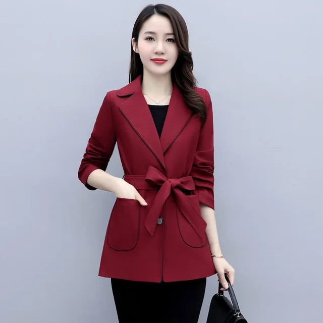 Short Windbreaker Girl Small New Lady Slim High End Temperament Versatile Spring Jacket Red - Shop at LoveMi