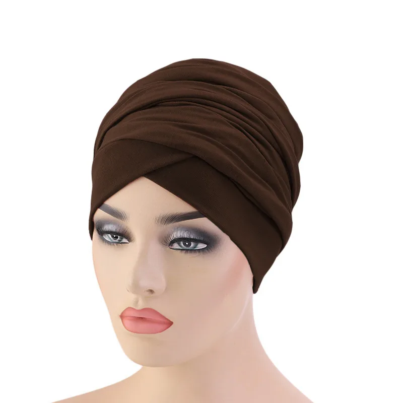 Scarf Hat Lndian Hat Muslim Long Tail Hat Dark Coffee - Shop at LoveMi