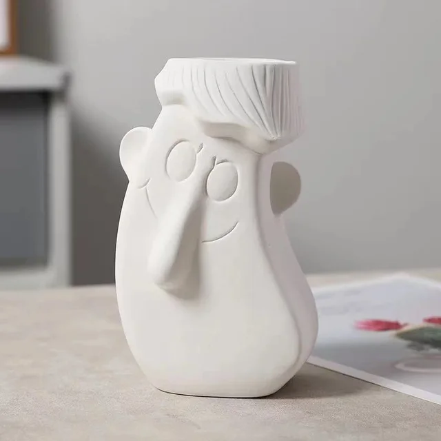 Home Furnishing Simple European Style Ornaments Dried Flowers Floral Ornaments Ceramic Vase Boy - Shop at LoveMi