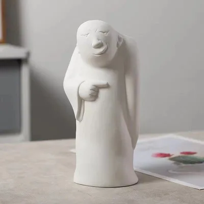 Home Furnishing Simple European Style Ornaments Dried Flowers Floral Ornaments Ceramic Vase One Finger Zen Tuba - Shop at LoveMi