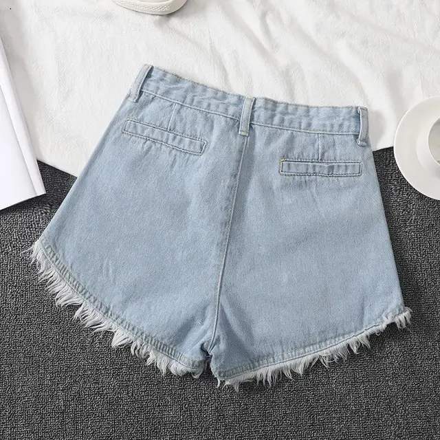Pink High Waisted Denim Shorts For Women In Spring And Summer Blue - Shop at LoveMi