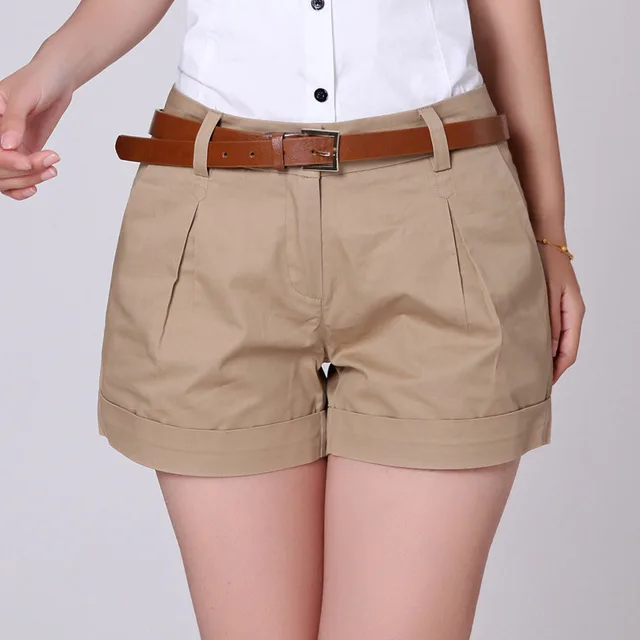 Women'S Casual Pants Women'S Mid Waist All Match Cotton Outer Wear Five Point Pants Solid Color Leggings Khaki - Shop at LoveMi