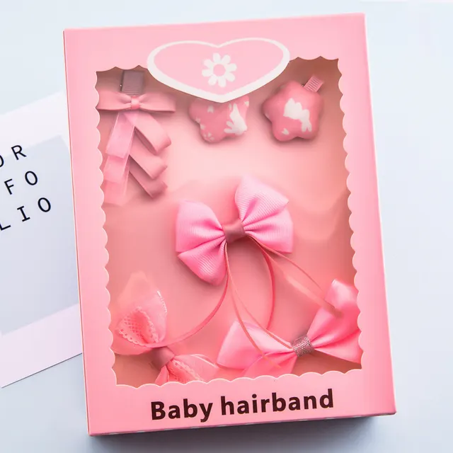 Korean Girl Princess Korean Bow Hairpin Hairpin Combo Set Hair Accessories Birthday Gift Headdress Gift Box Pink Boxed - Shop at LoveMi