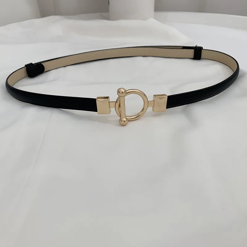 Adjustable Belt Decoration All-Match Coat Dress Fashionable Fine Cross Pattern Small Belt Women With Sweater - Black - View 1
