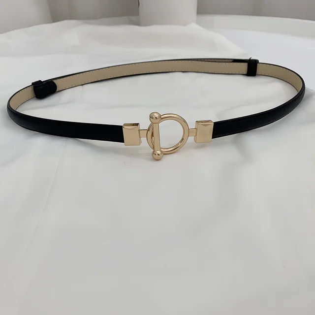 Adjustable Belt Decoration All Match Coat Dress Fashionable Fine Cross Pattern Small Belt Women With Sweater Black - Shop at LoveMi