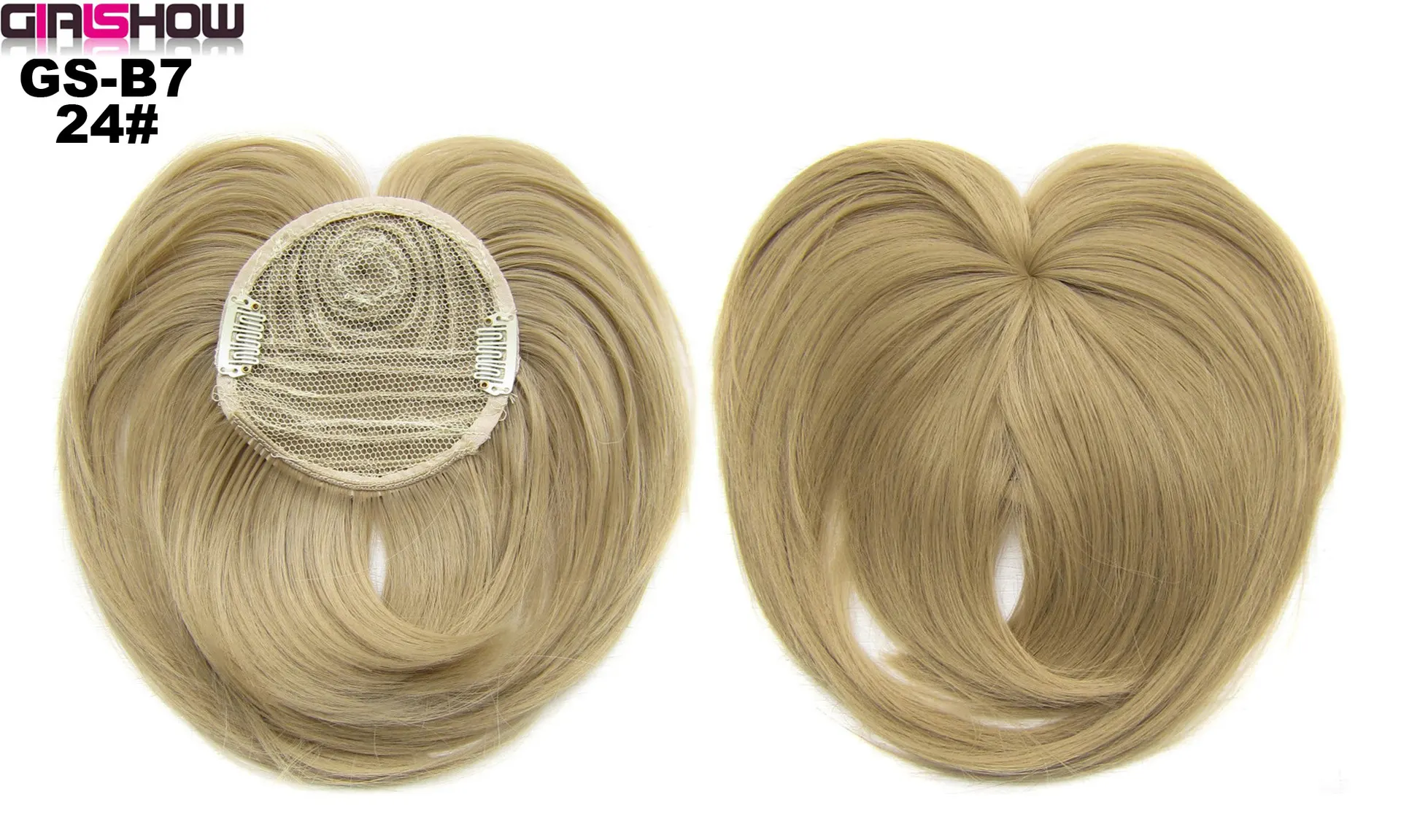 High Temperature Silk Chemical Fiber Wig Top Heart Bangs, Peach Heart Bangs On The Top Of TheHead - 24 Color