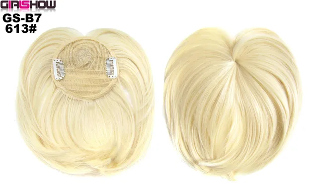 High Temperature Silk Chemical Fiber Wig Top Heart Bangs, Peach Heart Bangs On The Top Of TheHead 613 Color - Shop at LoveMi