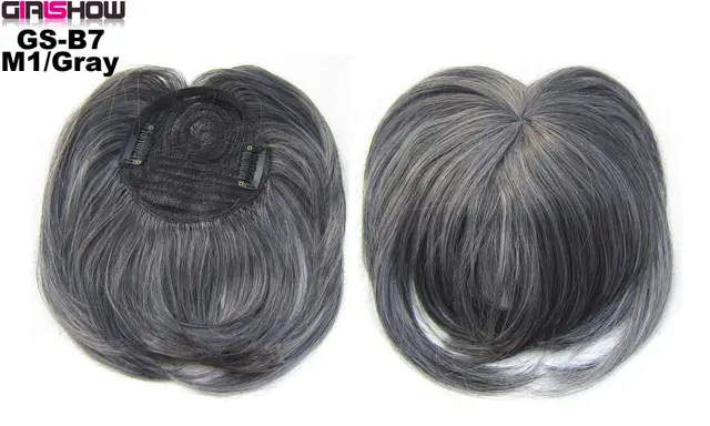 High Temperature Silk Chemical Fiber Wig Top Heart Bangs, Peach Heart Bangs On The Top Of TheHead Gray - Shop at LoveMi