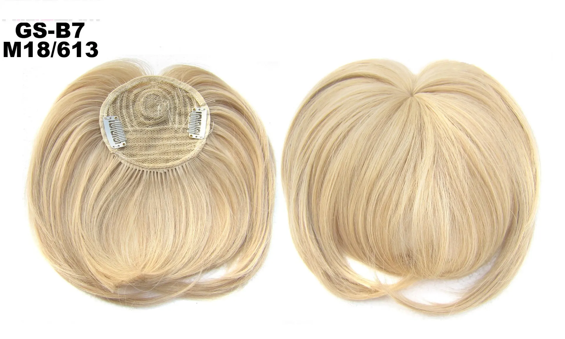 High Temperature Silk Chemical Fiber Wig Top Heart Bangs, Peach Heart Bangs On The Top Of TheHead - M18 Color