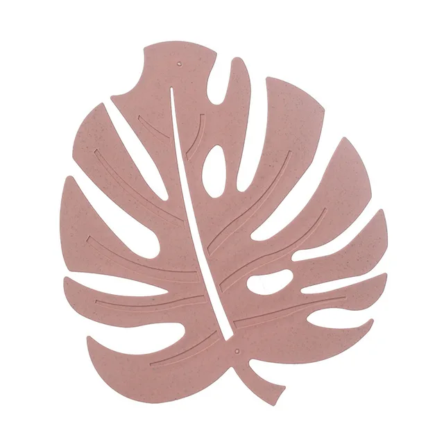 Wheat Straw Dining Table Potholder Leaf Shape Placemat Kitchen Mat Pink Flower Leaf - Shop at LoveMi
