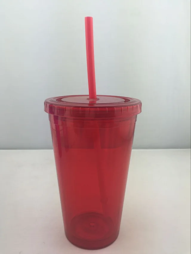 Customized New Creative Sippy Cup Double Layer Cute Plastic Sippy Cup Adult Children Cup Gift Plastic Cup Red - Shop at LoveMi