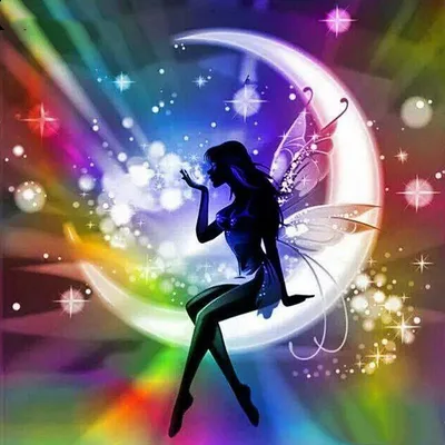 Diamond painting .Moon Fairy Tale . Embroidery Cross Stitch 5D Decoration Gift Square Diamond 25X25Cm - Shop at LoveMi