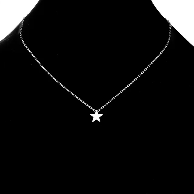 Simple Star And Moon Female Tide Niche Design Sense Clavicle Chain Silver Star - Shop at LoveMi