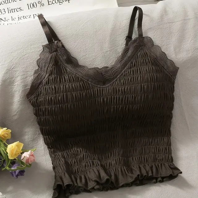 Niche Lace Wrapped Chest Short With Chest Pad Brown - Shop at LoveMi