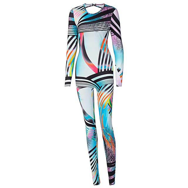 New European And American Fashion Cross Border Express Autumn Strap Hollow Out Long Sleeve Hip Lifting Slim Jumpsuit Colour - Shop at LoveMi