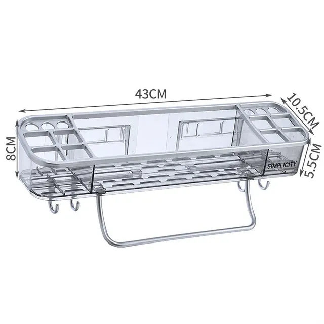Wall Mounted Triangle Storagex Rack Bathroom Shelf With Towel Bar Hooks Organizer For Bath Household Items Bathroom Accessories One Floor Rectang... One Floor Rectangular Shelf - Shop at LoveMi