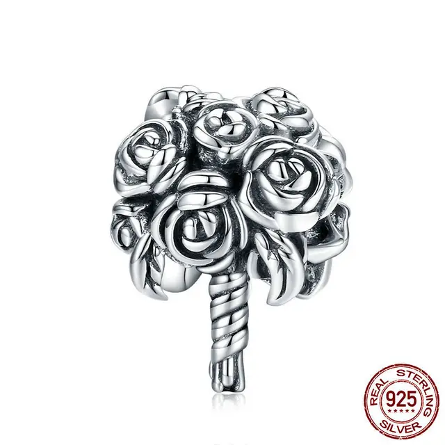 S925 Hand Bouquet Beads Diy Beaded Bracelet Accessories Silver - Shop at LoveMi