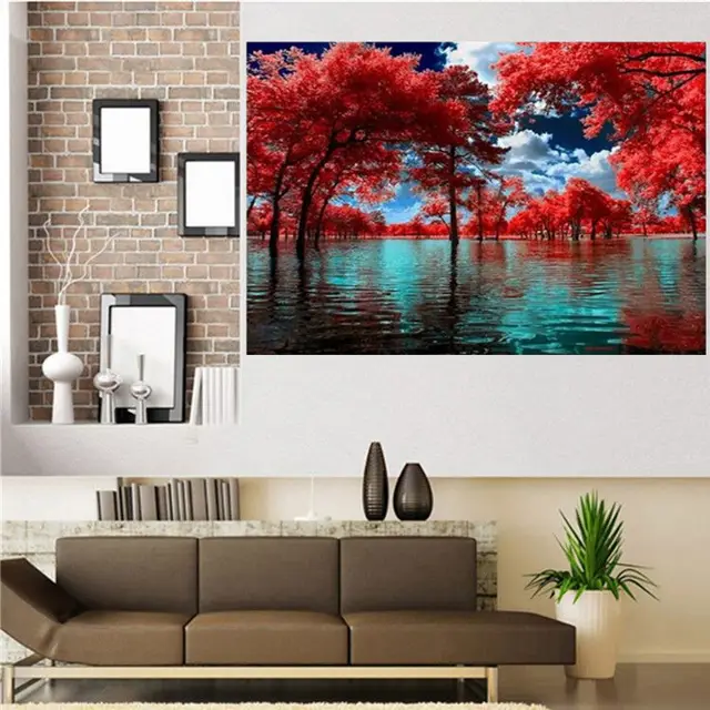 Diy Red Leaf Tree Diamond Painting 30X40Cm - Shop at LoveMi