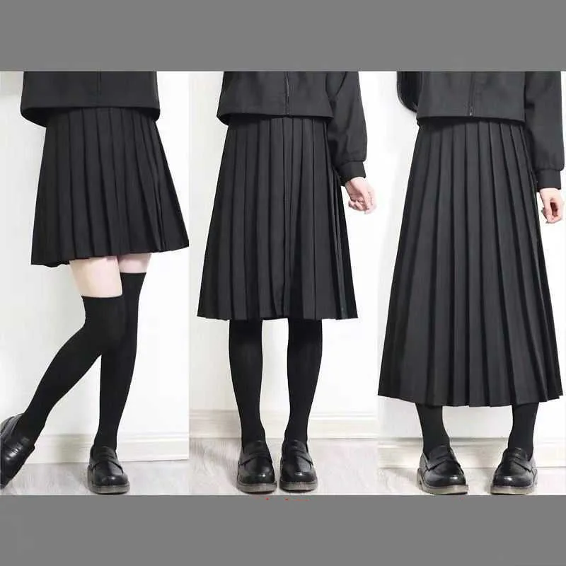 Basic Spring And Summer Plus Size Black Cyan Skirt Short Skirt Mid Skirt Long Skirt - Black Skirt