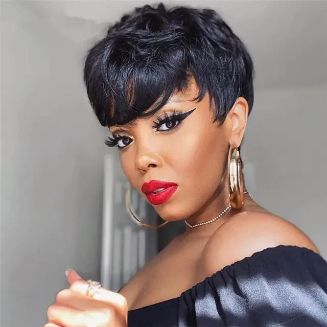 Black Chemical Fiber Hair Realistic Wig Black - Shop at LoveMi