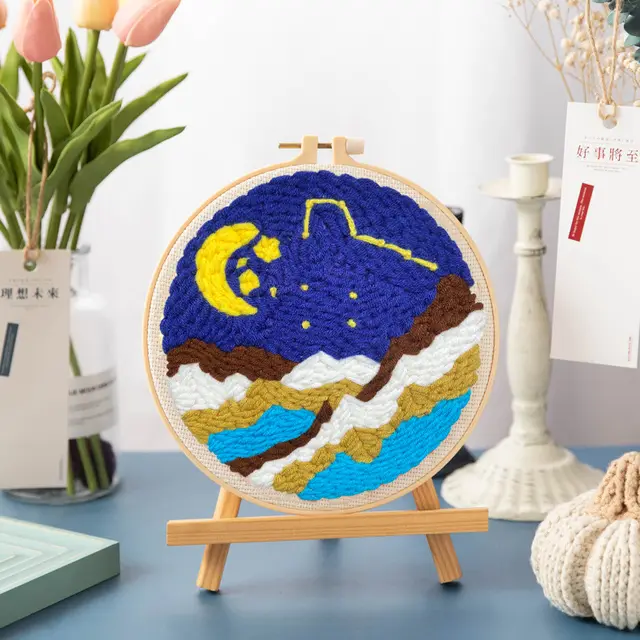 Handmade Diy Woolen Thread Embroidery Kit Vibrato Decompress Russian Poke Embroidery Zhongxing Pengyue - Shop at LoveMi