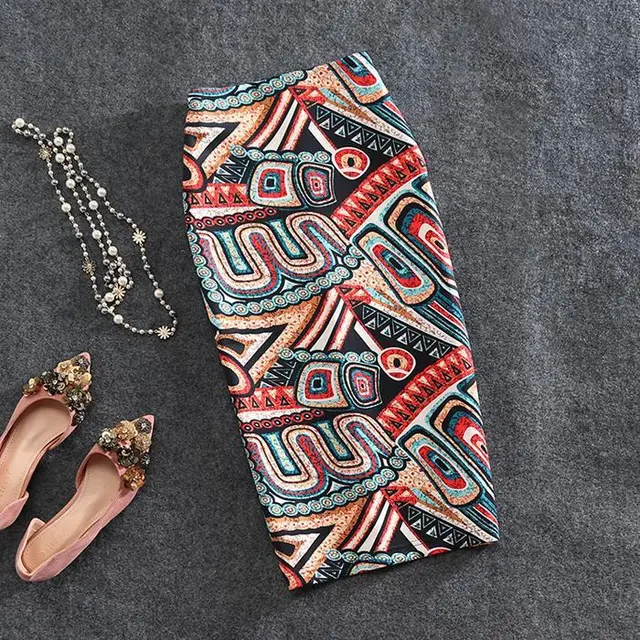 Ethnic Style Slim Slim Half Length Bag Hip Knee Mid Length Pencil Skirt No29 - Shop at LoveMi