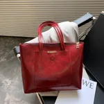 Bag Fashion Retro Simple Large Capacity Tote Bag Versatile Ins Super Fire Shoulder Bag Women''S Bag - Red