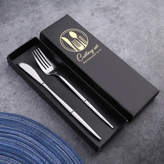 Four Piece Set, Golden Knife And Fork, Portuguese Western Tableware Set Knife And Fork True Color - Shop at LoveMi