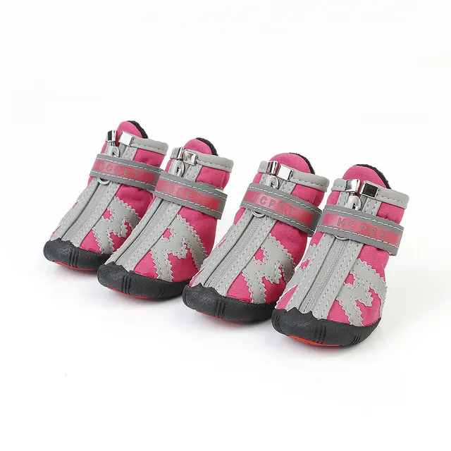 Spring And Autumn New Pet Shoes Dog Shoes Small, Medium And Large Outdoor Mountaineering Dog Shoes Wear Resistant And Waterproof Shoes Red - Shop at LoveMi