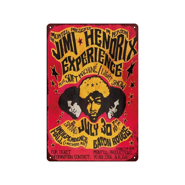 Rock Music Retro Tin Painting Cafe Background Wall Bar Frameless Decorative Painting M02 - Shop at LoveMi