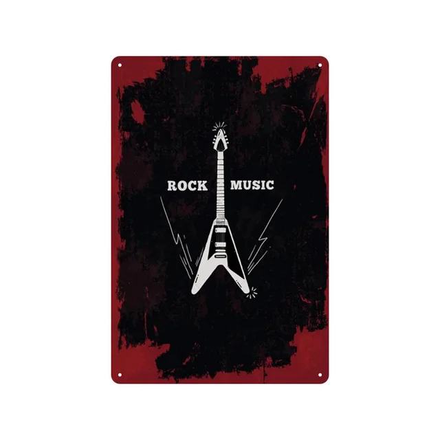 Rock Music Retro Tin Painting Cafe Background Wall Bar Frameless Decorative Painting M11 - Shop at LoveMi
