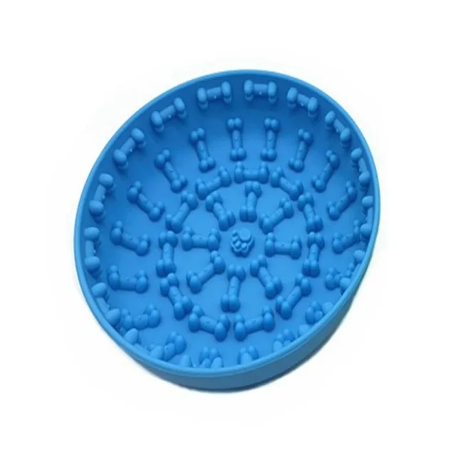 Dog Choking Prevention Bowl Silicone Pet Slow Food Bowl Blue - Shop at LoveMi