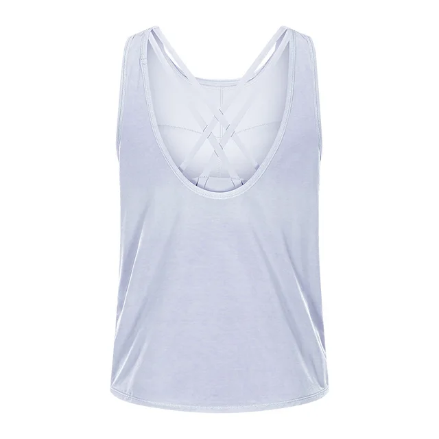 New Style Loose And Breathable U Shaped Blouse Two In One Cross Beauty Back Up Shockproof Sports Bra Blue - Shop at LoveMi