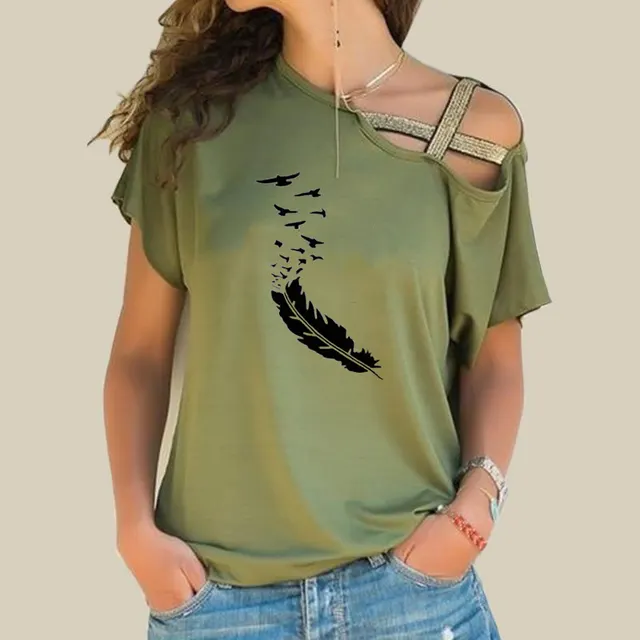 Fashion Short Sleeve Tshirt Womens Casual Summer Red Green - Shop at LoveMi