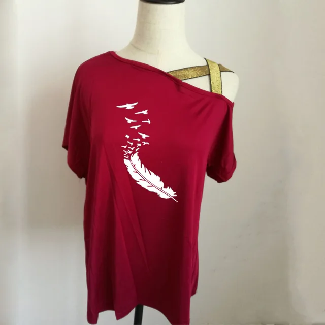 Fashion Short Sleeve Tshirt Womens Casual Summer Red Rose Red - Shop at LoveMi