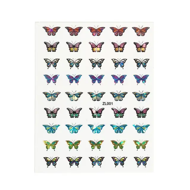 Farfalla Olografica Disegni Adesivo Decalcomania Del Chiodo Cursore Fai Da Te Per Manicure Nail Art Filigrana Manicure Decor Zl001 - Shop at LoveMi