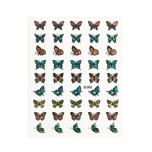 Farfalla Olografica Disegni Adesivo Decalcomania Del Chiodo Cursore Fai Da Te Per Manicure Nail Art Filigrana Manicure Decor Zl002 - Shop at LoveMi
