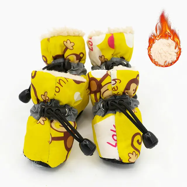 Pet Dog Shoes And Socks Four Seasons Breathable Soft Bottom Non Slip Yellow Monkey Plus Velvet - Shop at LoveMi