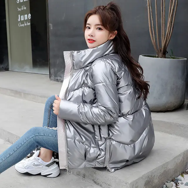Bread Jacket Stand Collar Padded Jacket Women'S Padded Jacket Grey - Shop at LoveMi
