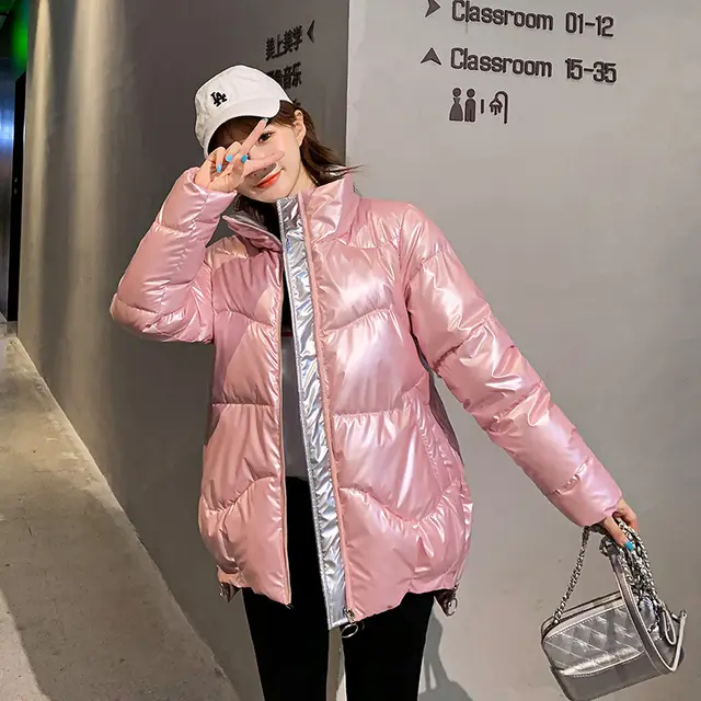 Bread Jacket Stand Collar Padded Jacket Women'S Padded Jacket Pink - Shop at LoveMi