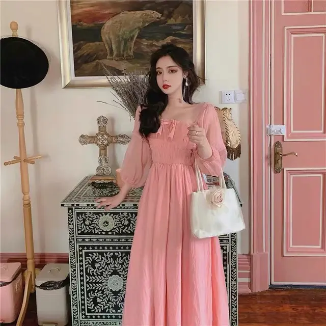 Mori Style Platycodon Is Slim And Tall Dress Pink - Shop at LoveMi