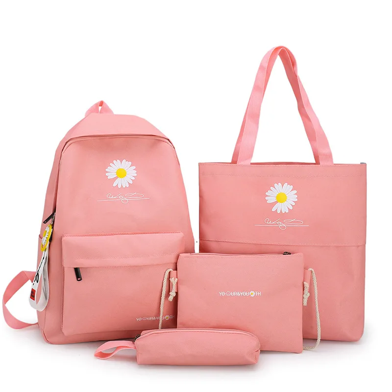 The New Middle School Student Schoolbag Girl Korean Style Small - Pink - View 1