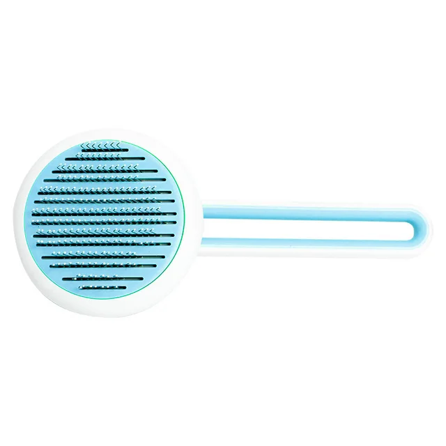 Pet Dog Hair Remover Cat Brush Grooming Tool Automatic Massage Comb Round Hair Brush For Cat Dog Pet Supplies Blue - Shop at LoveMi