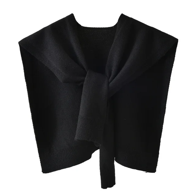 Solid Color Knotted Shoulder Shirt Black - Shop at LoveMi