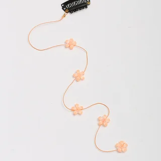 Korean Style Crystal Flower Streamline Hairpin - Orange