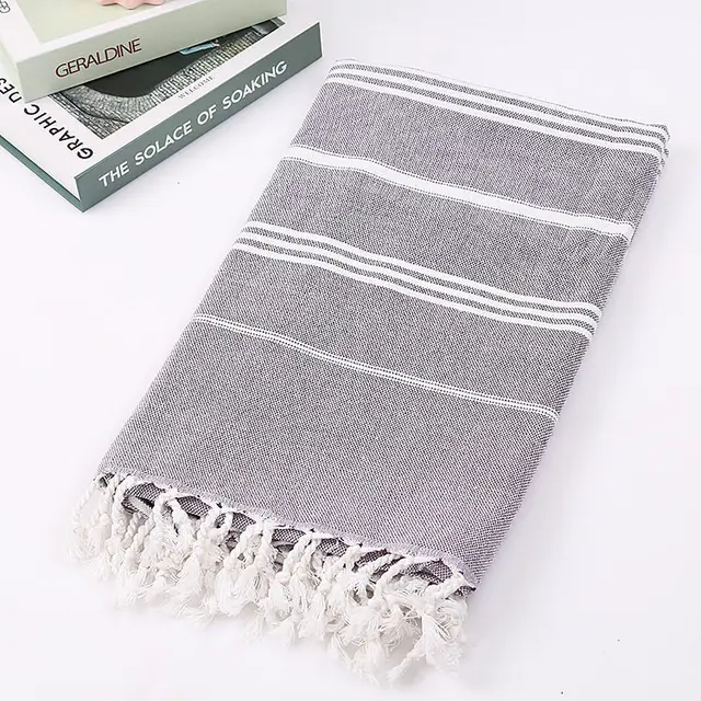 Striped Cotton Turkish Bath Towel Camping Beach Fitness Blanket - Shop at LoveMi